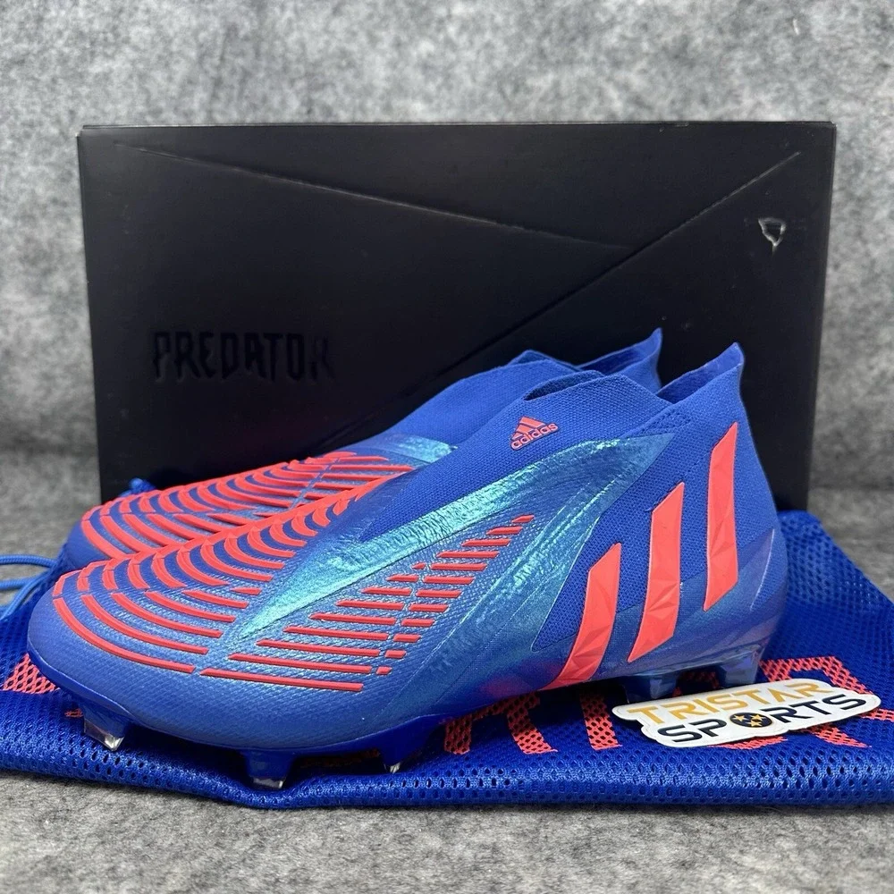 Adidas Predator Edge+ FG Laceless Soccer Cleats Mens Size 10.5 Blue Turbo GZ9002